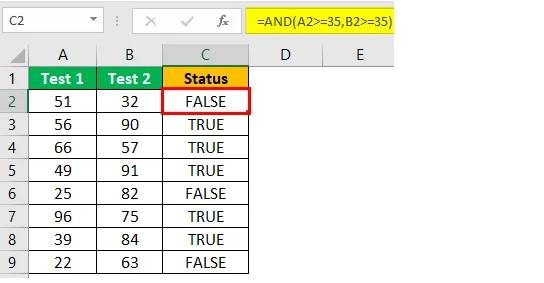 Функция И в Excel используется для соответствия всем логическим тестам